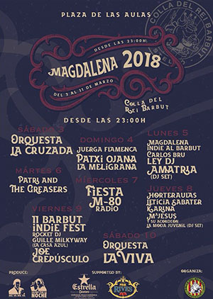 Conciertos en la Colla del Rei Barbut Magdalena 2018