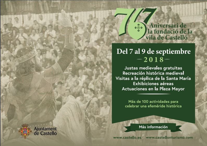 Este fin de semana Castellón celebra el 767º aniversario de la fundación de la ciudad