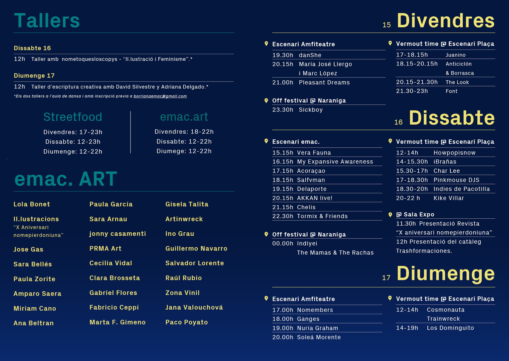 horarios emac 2019