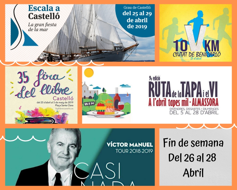 Feria del libro, Tapas en Almassora y Escala a Castelló… ¡Disfruta del último fin de semana de abril!