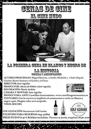 Cena temática en blanco y negro