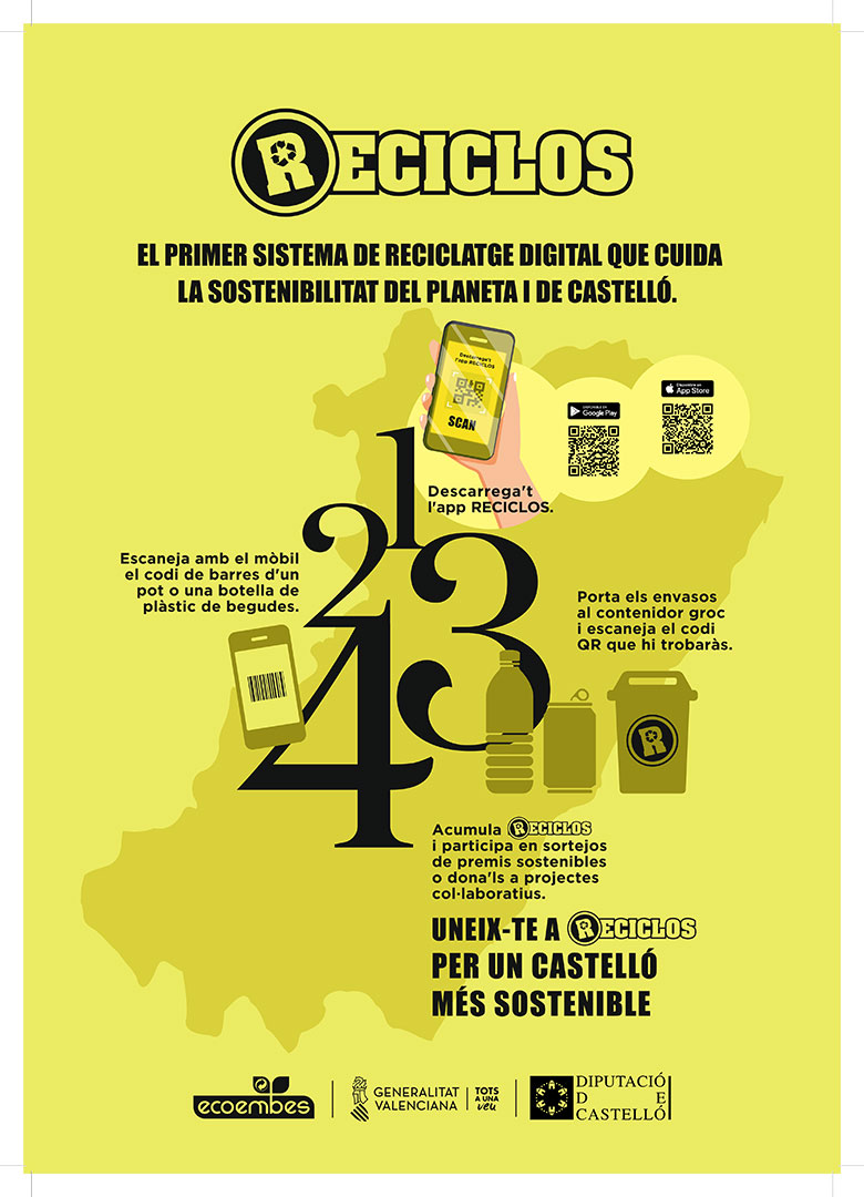 RECICLOS llega a Castellón para recompensar a los ciudadanos recicladores