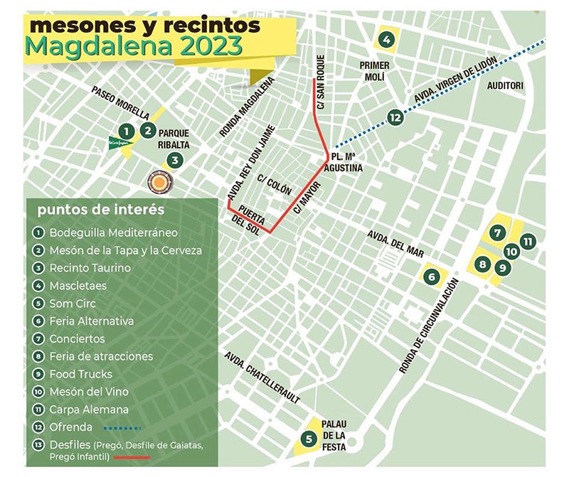 Magdalena 2023, nueva ubicación para los mesones