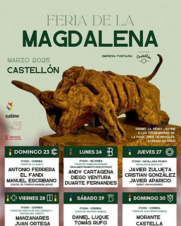 Cartel de la Feria taurina Magdalena 2025